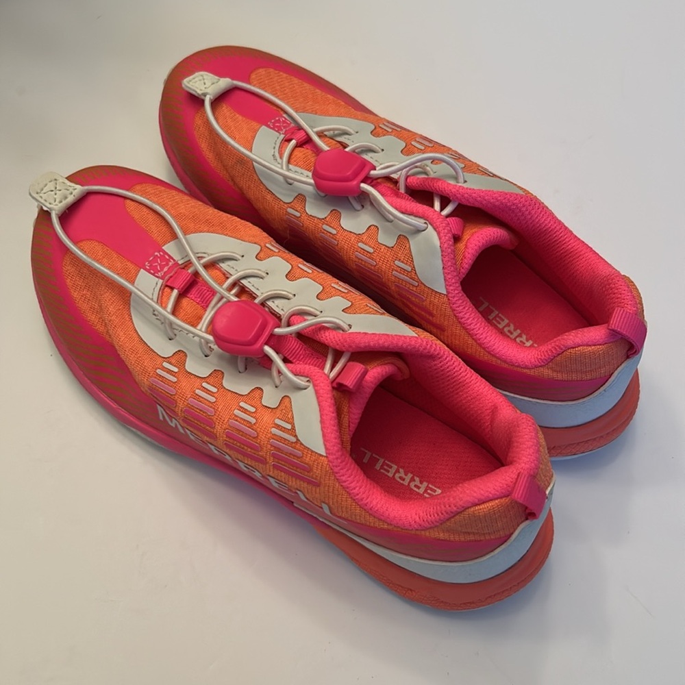Merrell Youth Girls Agility Peak Vibrant Pink and Orange Sneakers - Picture 3 of 16